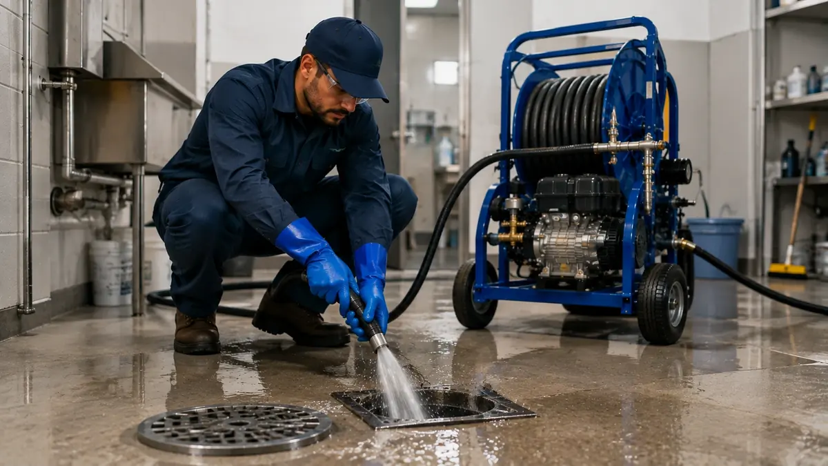 Floor Drain Hydro Jet Cleaning in Sunol